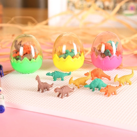 Gomme Uovo Di Dinosauro Creative Mini Forme Animali Guscio Di Plastica Trasparente Per Cancelleria Scolastica Bambini