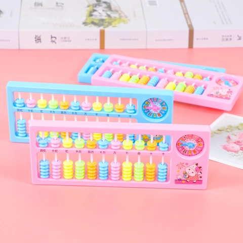 Abaco In Plastica Per Bambini Grani Colorati Strumento Apprendimento Matematica Orologio Cartone Animato