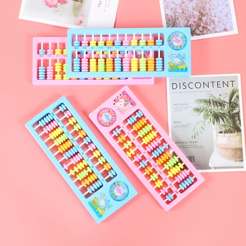 Abaco In Plastica Per Bambini Grani Colorati Strumento Apprendimento Matematica Orologio Cartone Animato