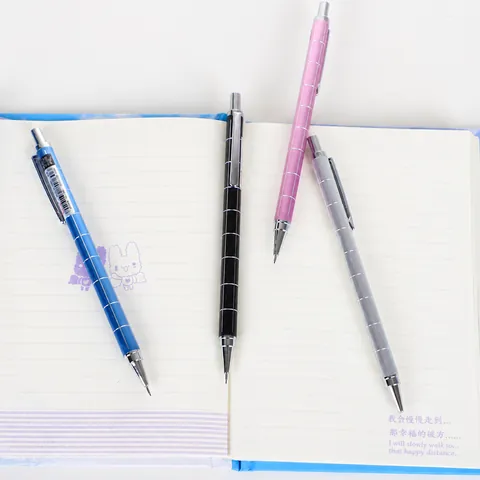 Professional Metal Mechanical Pencil 0.5mm Lead Press Type Drafting Pencil With Anti Slip Grid Grip For Office School Stationery
