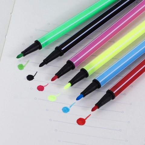 Feutres Aquarelle à Pointe en Fibre Multicolore pour Étudiants Dessin Stylos de Peinture Portables École Fournitures de Bureau