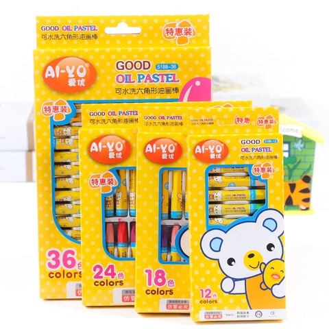 Washable Oil Pastels Hexagonal Non-toxic Drawing Crayons For Kids Kindergarten Students Art Supplies