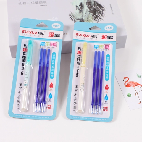 0.5mm Needle Tip Erasable Gel Pen Blue Ink Refills Student School Office Writing Stationery Supplies Stationery