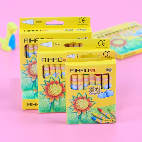 AIHAO Sunflower Kids Crayons Multicolor Professional Non-Toxic Oil Pastels Drawing Coloring Pen For Kindergarten Students Art Supplies