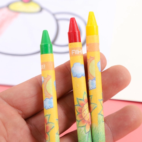 AIHAO Sunflower Kids Crayons Multicolor Professional Non-Toxic Oil Pastels Drawing Coloring Pen For Kindergarten Students Art Supplies