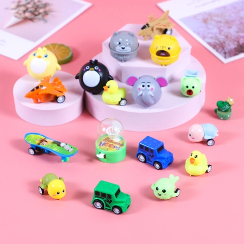 Mini Pull Back Toy Car Cartoon Animal Friction Powered Vehicle For Kids Birthday Party Favors Plastic Inertia Toy Gift