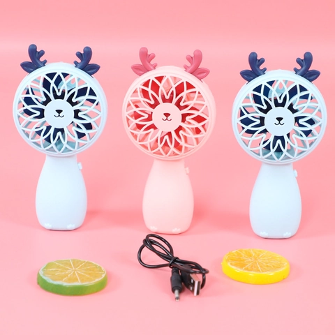 Mini Ventilatore Portatile USB Ricaricabile Da Tasca Raffreddamento Scrivania Design Cervo Carino Per Viaggi Ufficio