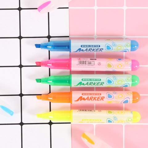 Vivid Color Highlighter Marker Chisel Tip Non-Toxic Fluorescent Pens For School Office Student Drawing Marking Stationery