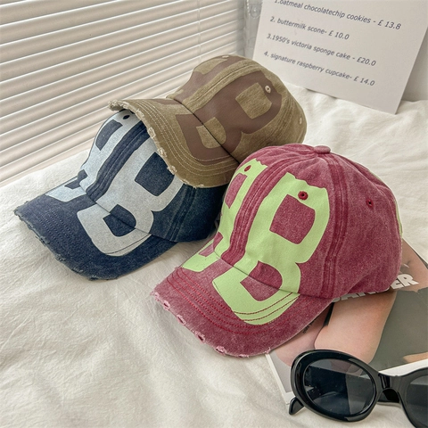 Vintage Distressed Baseballkappe Aus Gewaschener Baumwolle Mit Buchstabendruck Hip Hop Streetwear Sonnenhut Unisex