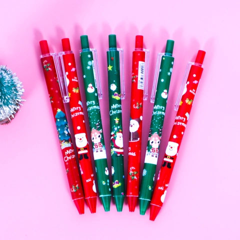 Penne Gel Natalizie Retrattili Inchiostro Nero Cartoon Babbo Natale Renna Plastica Cancelleria Regalo Festivo Ufficio
