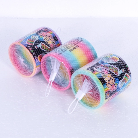 Magic Rainbow Spring Toy Large Colorful Gradient ABS Plastic High Elasticity Stretchable Sensory Toy For Kids Party Favor