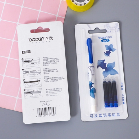 Vulpen Met Navulbare Inktcartridges Soepel Schrijvende Kantoorbenodigdheden Schoolbenodigdheden Blauw En Wit Porselein Stijl
