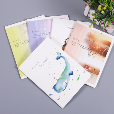 Large Literary Vintage Illustration Notebook For Students Homework Horizontal Line Business Office Stationery Diary Journal