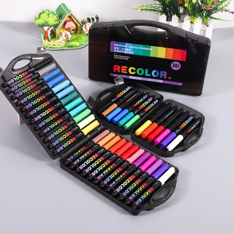 Marqueurs Acryliques Professionnels Pointe Pinceau Système Liquide Direct Multicolore Pour Peinture Dessin DIY Étudiants Artistes