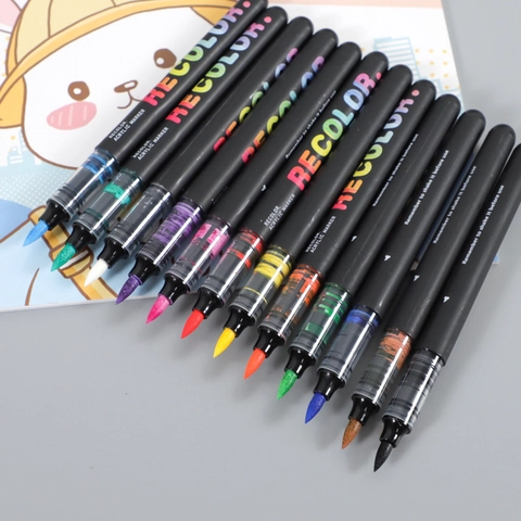 Marqueurs Acryliques Professionnels Pointe Pinceau Système Liquide Direct Multicolore Pour Peinture Dessin DIY Étudiants Artistes