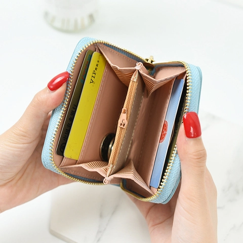 Women's Mini Cat Tassel Coin Purse Cute PU Leather Small Wallet With Star Pendant Zipper Card Holder Short Key Bag