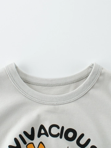 Kinder T-Shirt Korte Mouwen 100% Katoen Ademend Casual Cartoon Jachtluipaard Print Ronde Hals Jongens Top