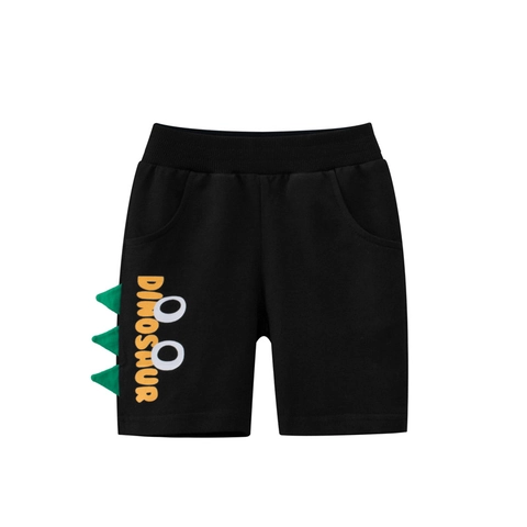 Boys Cotton Dinosaur Shorts With 3D Spikes Elastic Waist Casual Summer Toddler Kids Cartoon Printed Bottoms Pants