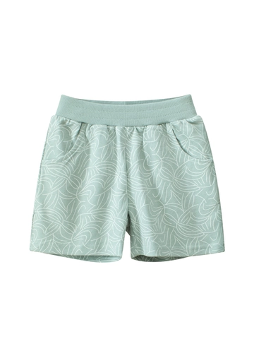 Kids Boys 100% Cotton Printed Shorts Casual Elastic Waist Five-Quarter Pants Breathable Summer Sporty Trousers