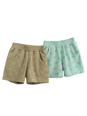Boys Summer Cotton Shorts Alphabet Print YOU ARE CUTE Pattern Casual Elastic Waist Knit Cotton Shorts For Toddler Kids