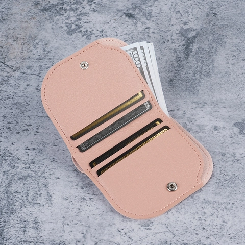 Dames Mini Portemonnee PU Leer Litchi Patroon Slanke Kaarthouder Muntvakje Kleine Geldclip Mode Minimalistische Zak