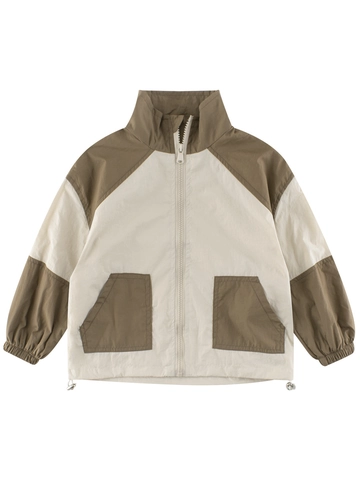 Giacca A Vento Da Bambino Patchwork Collo Alto Casual Outdoor Autunno Capispalla Cappotto Con Cerniera Per Piccoli