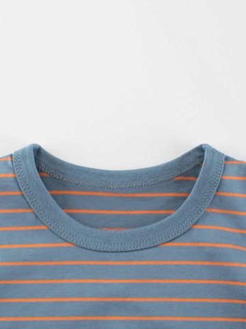Boys 100% Cotton Striped Short Sleeve T-Shirt Summer Kids Crew Neck Casual Breathable Soft Clothing Top For Boys