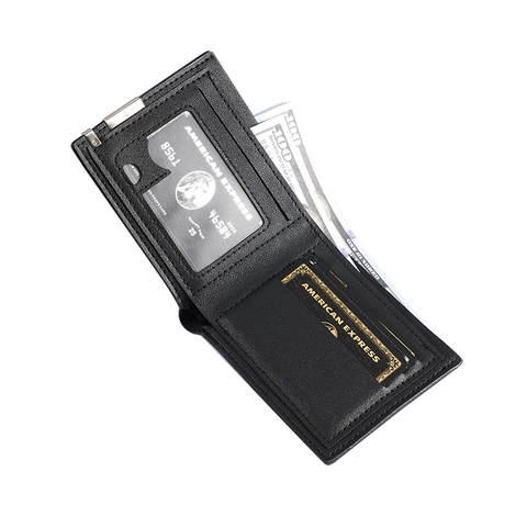 Portafoglio Bifold Da Uomo In Pelle PU Con Stampa Floreale Lettera A Angolo In Metallo Portamonete Corto