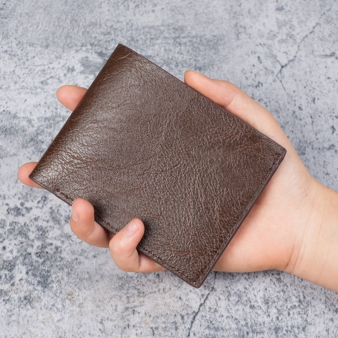 Herren Kurze PU-Leder Geldbörse Lychee-Muster Multi-Slot Kartenhalter Bifold Münzfach Business Casual Täglicher Gebrauch Wallet