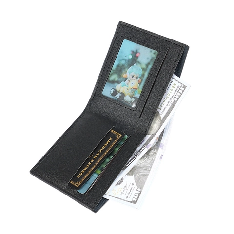 Herren Kurze PU-Leder Geldbörse Lychee-Muster Multi-Slot Kartenhalter Bifold Münzfach Business Casual Täglicher Gebrauch Wallet