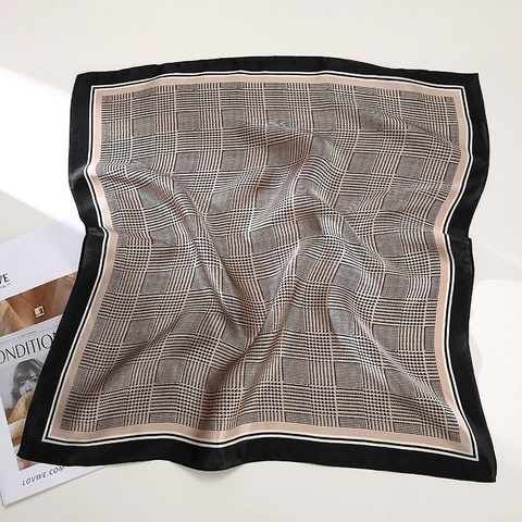 Mulberry Satin Square Scarf Printed Satin Elegant Small Neck Head Tie Bandana Fashion Accessory Women
