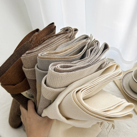 Damen Weich Kaschmir-Imitat Schal Doppelseitig Einfarbig Winter Warm Quaste Schultertuch Wrap Elegant Minimalistisch Schal Für Den Alltag