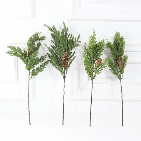 Ramas De Pino Artificiales Con Piñas Agujas De Plástico PE Para Decoración De Navidad Relleno De Jarrón Estilo Nórdico