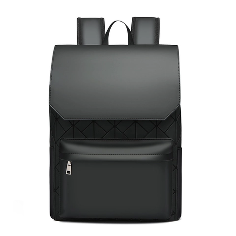 Zaino Geometrico Patchwork Triangoli Grande Capacità Pelle PU Opaca Laser Riflettente Borsa Laptop Viaggio Streetwear