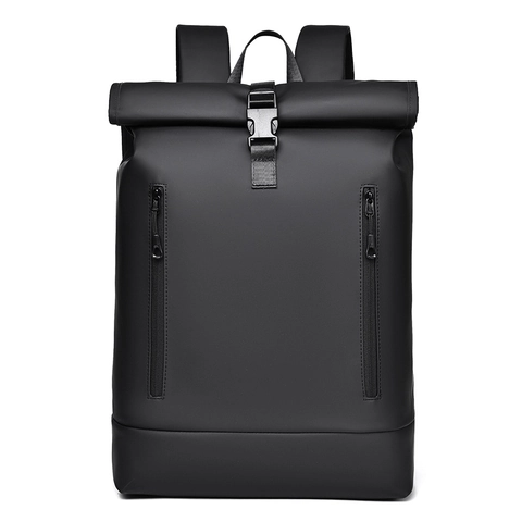 Roll-top Rucksack Wasserdichtes Beschichtetes Material Große Kapazität Laptopfach Business Reisen Schule Unisex Minimalistisch