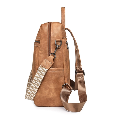 Zaino Donna Retro In Pelle PU Tasche Multiple Impermeabile Grande Capacità Moda Borsa A Spalla Tracolla Intrecciata