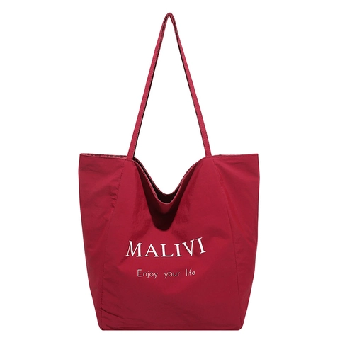 Borsa Tote Da Donna Grande Capacità Tessuto In Nylon Con Dettaglio Leopardato Slogan Con Lettere Borsa A Spalla