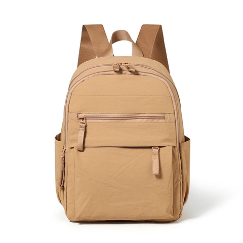 Zaino Casual In Nylon Minimalista Per Studenti Multitasche Resistente All'Usura Zainetto Tinta Unita Unisex