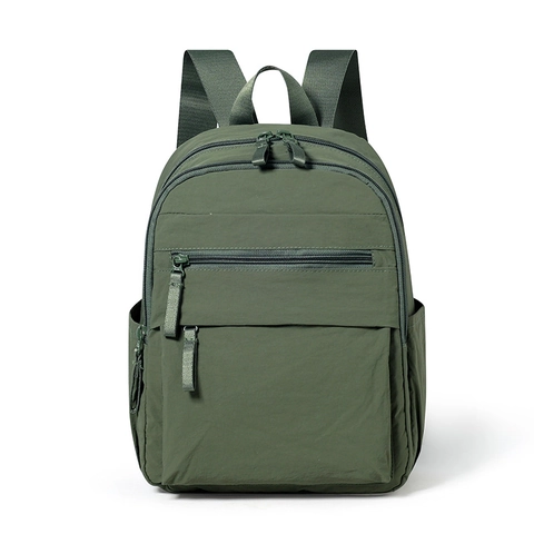 Zaino In Nylon Leggero Resistente All'acqua Multi Tasche Borsa Da Scuola Urbano Minimalista Tinta Unita Per Uomo E Donna Viaggio