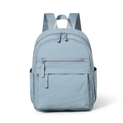 Zaino In Nylon Leggero Resistente All'acqua Multi Tasche Borsa Da Scuola Urbano Minimalista Tinta Unita Per Uomo E Donna Viaggio