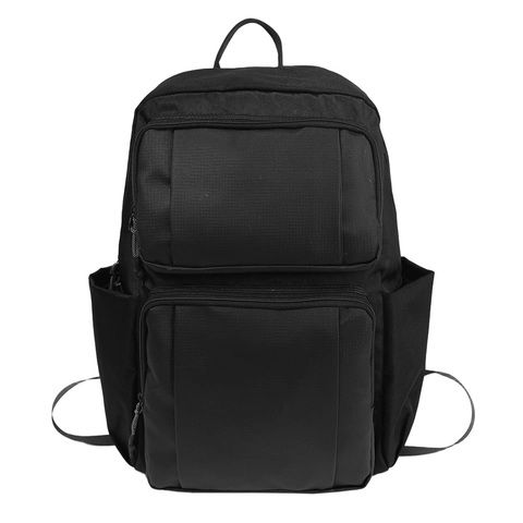 Minimalist Nylon Backpack Multi Pocket Large Capacity Business Travel Laptop Bag Men Women Casual Lightweight Solid Color