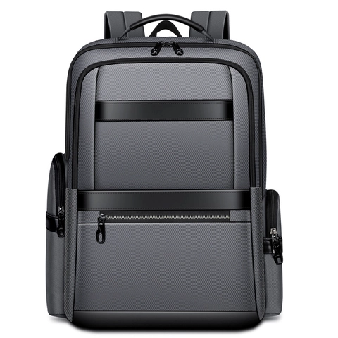 Business Backpack Men Oxford Cloth Waterproof Laptop Bag Large Capacity Commuter Travel Multi Compartment Solid Color