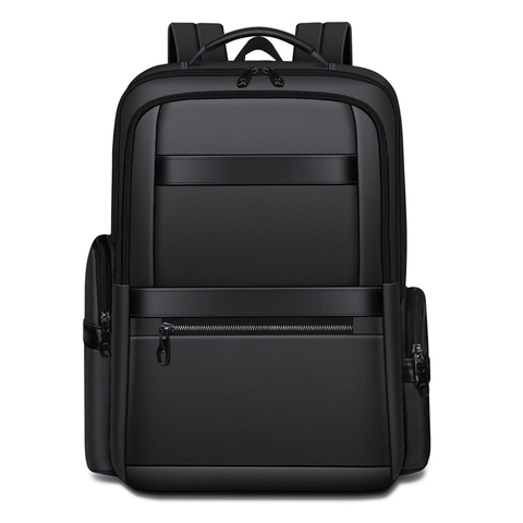 Business Backpack Men Oxford Cloth Waterproof Laptop Bag Large Capacity Commuter Travel Multi Compartment Solid Color
