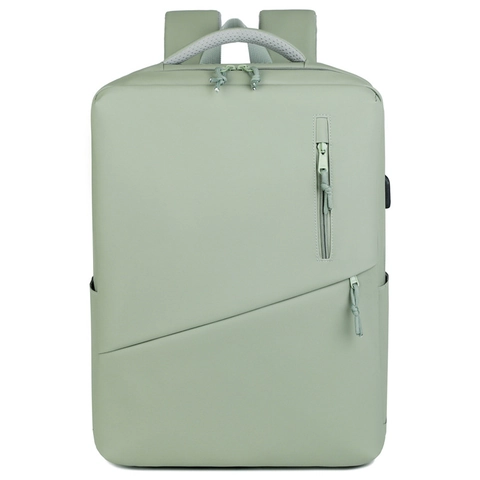 Zaino Per Laptop Aziendale Tessuto In Pellicola Impermeabile Porta Di Ricarica USB Multi Tasca Minimalista Unisex Scuola Viaggio