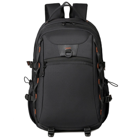 Nylon Laptop Backpack Large Capacity Waterproof Outdoor Travel Business Commute Minimalist Solid Color With Chest Strap