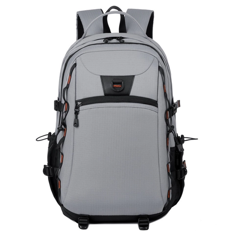 Nylon Laptop Backpack Large Capacity Waterproof Outdoor Travel Business Commute Minimalist Solid Color With Chest Strap