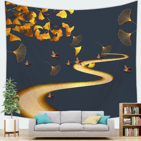 Landscape Wall Hanging Tapestry Polyester Peach Skin Mountain Sunset Nordic Style Home Decor For Living Room Bedroom