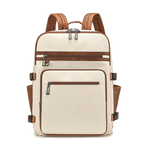 Zaino Per Laptop In Pelle PU Grande Capacità Impermeabile Vintage Tasche Multiple Viaggi D'Affari Per Donna