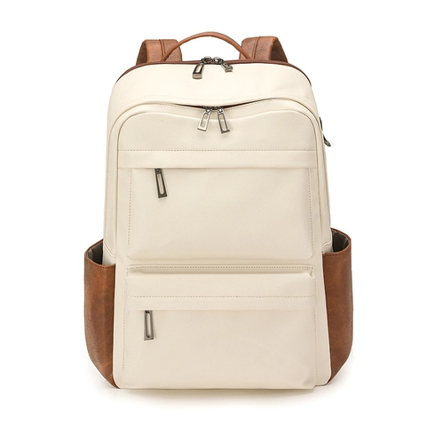 Mochila Hombre Cuir PU Gran Capacidad Impermeable Negocios Viaje Portátil Escuela Multi Bolsillos Retro Profesional