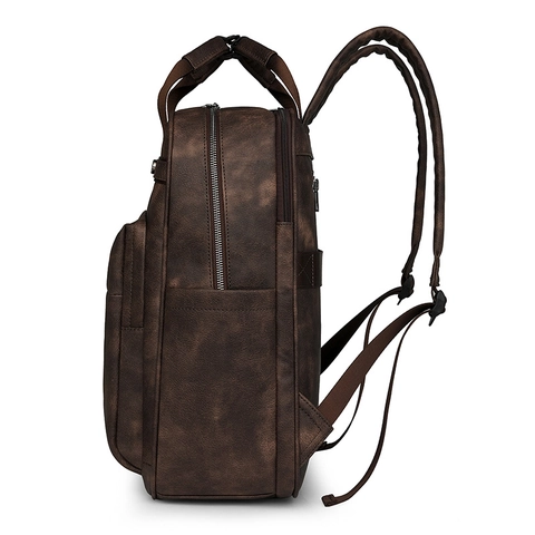 Mochila de Moda para Mujer de Cuero PU Gran Capacidad Retro Multifuncional Bolsa de Viaje Diario para Portátil Escuela